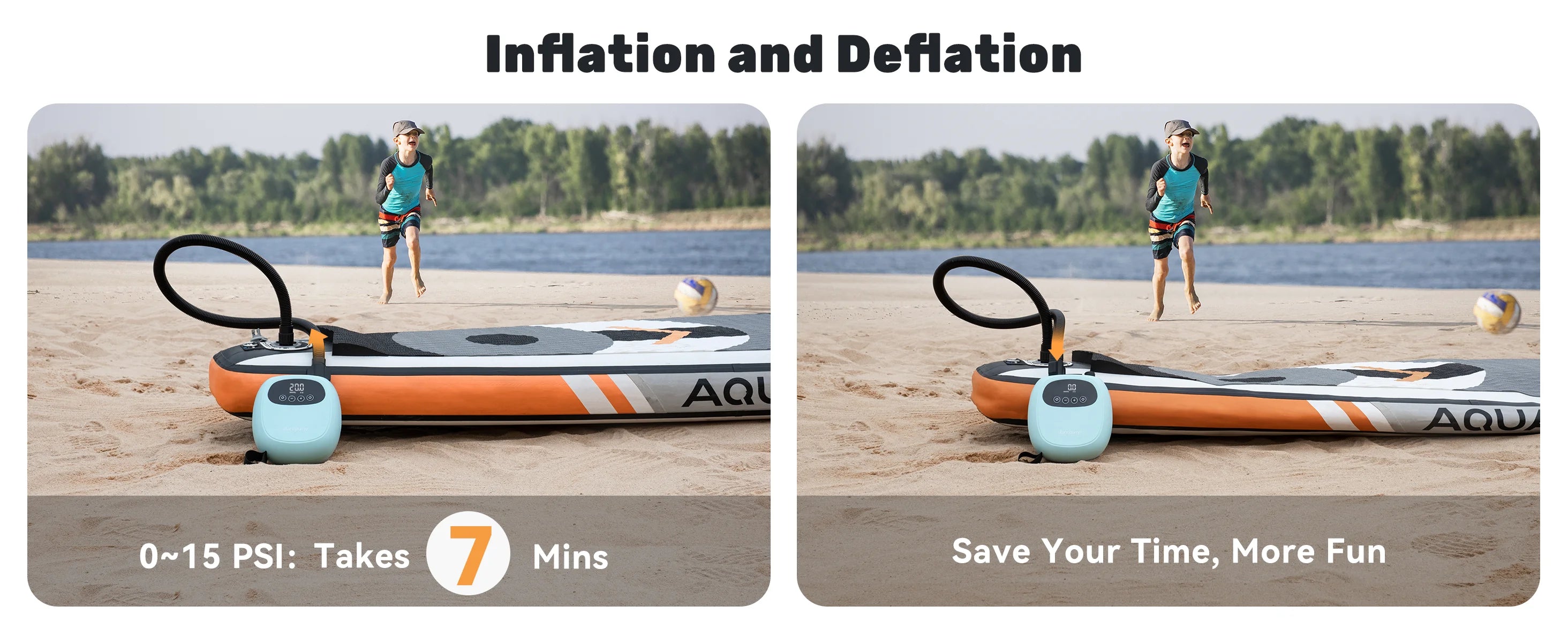 dwndpump électrique 20PSI SUP pompe 38.48Wh batterie Paddle Board gonflage dégonflage pour Kayak bateau planche de surf Stand Up Paddle